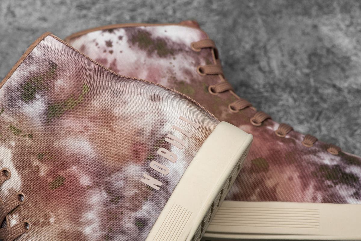 Nobull High-Top Tie-Dye Canvas Men's Trainers Brown Khaki | Australia (VN9280)